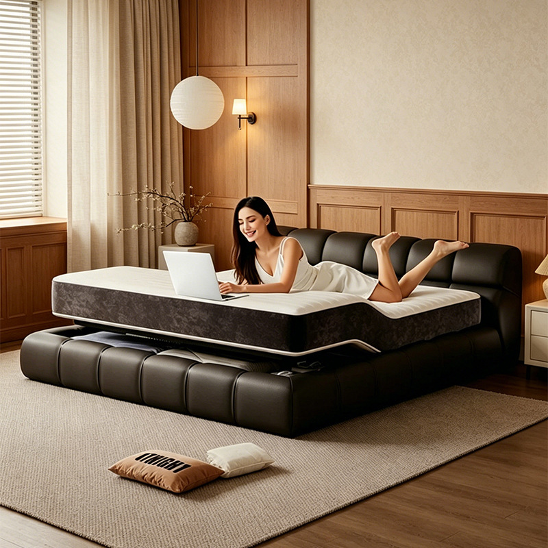 New Model of Fully Automatic Smart Bed, Italian-Style Light Luxury, Detachable, Adjustable, Zero Gravity Electric Bed, Multifunctional for Home Use in the Bedroom
