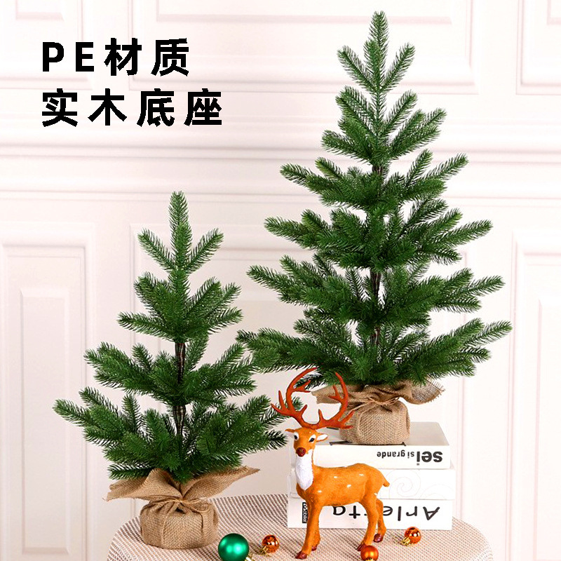 PE mezclado mini árbol de Navidad flocado blanco árbol de Navidad de escritorio decoración de Navidad diseño de atmósfera