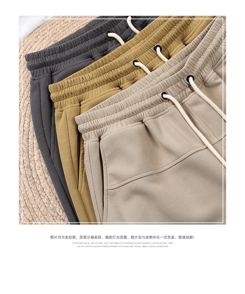 登爵男装260g珠地太空棉夏季卫裤运动短裤宽松是松紧腰潮牌五
