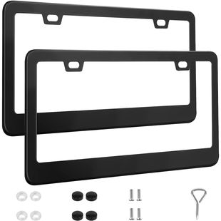 Cross-Border Export of Us Standard License Plates, Black Stainless Steel License Plate Light Frame, Foreign Trade License Plate Frame, Color Printed License Plate