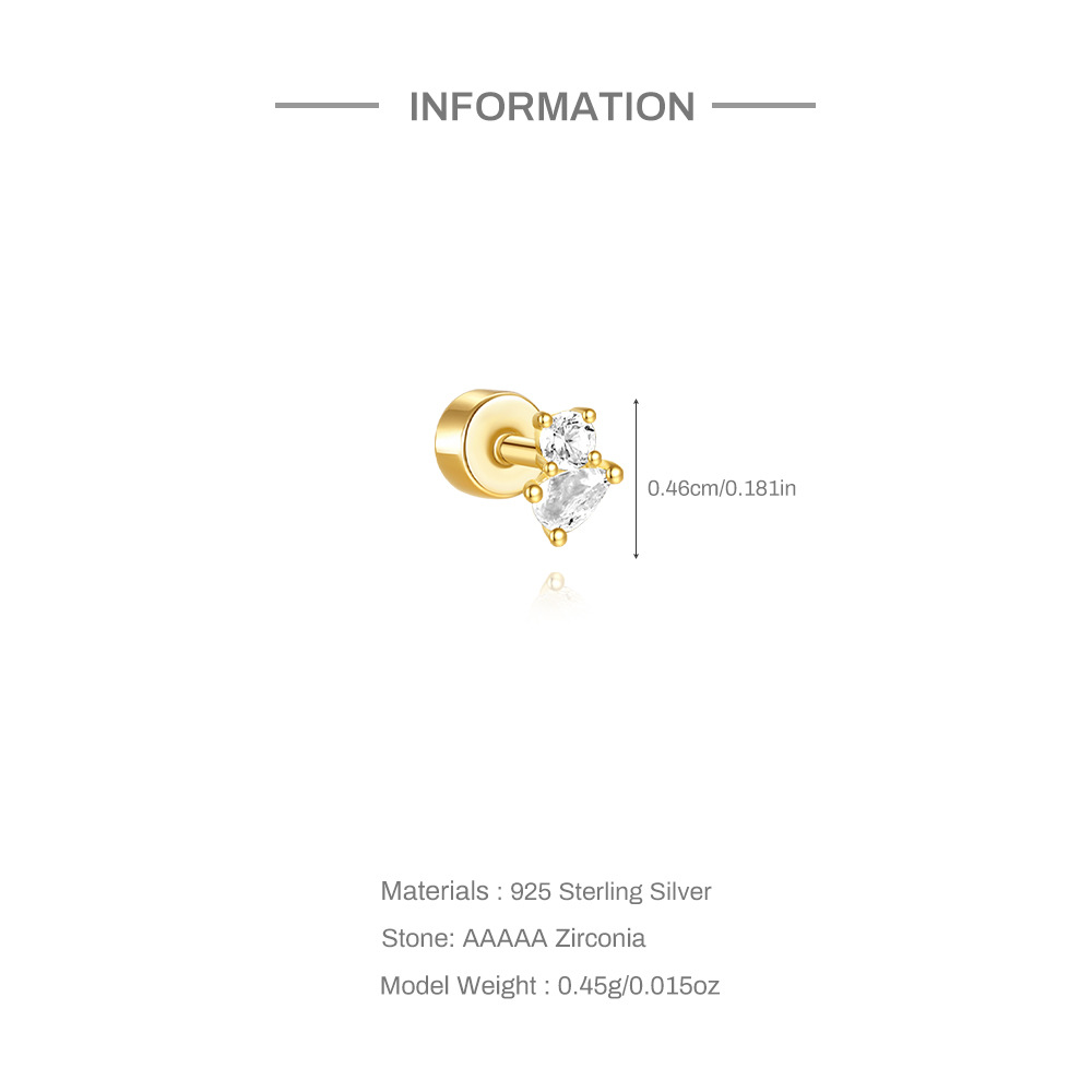 5g Weight Opal, Zircon Inlay Material Ear Studs Classification Ear Cartilage Rings & Studs Piercing Type 1 Piece Quantity Holiday, Daily Occasion 925 Sterling Silver Material Geometric Pattern Unisex Gender Simple Style, Classic Style Style 1 Piece Ear Cartilage Rings & Studs Simple Style Classic Style Geometric 925 Sterling Silver Opal Zircon Ear Cartilage Rings & Studs 8