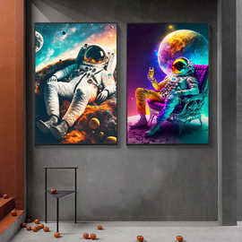宇宙太空人led发光装饰画酒吧清吧KTV宇航员挂画电竞馆桌球室灯画