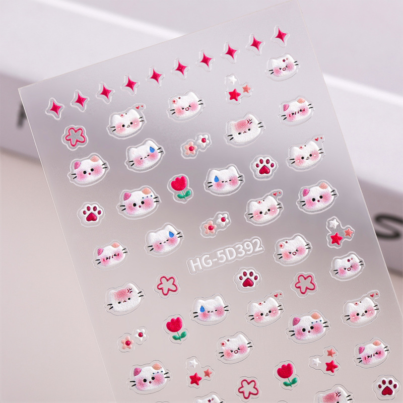 かわいいベアー猫ネイルシール5Dレリーフ立体児童趣味小動物ネイルシールアクセサリーHGタイプ|undefined