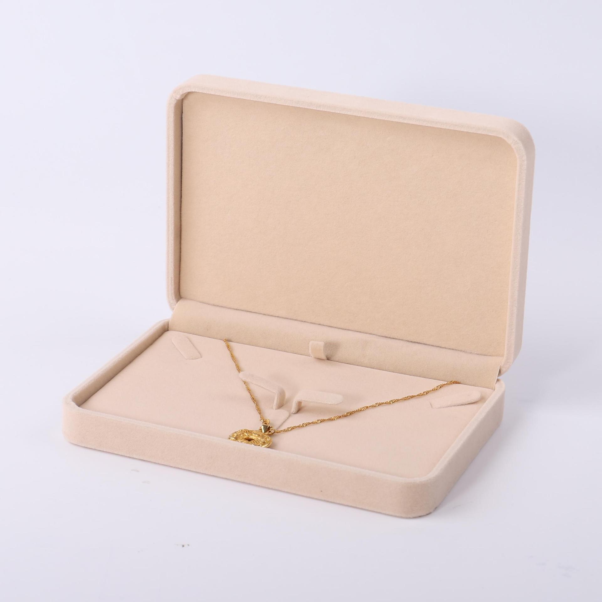 Fuente fábrica venta directa franela joyería caja de embalaje collar pendientes caja de anillo pulsera colgante caja de cadena de mano al por mayor
