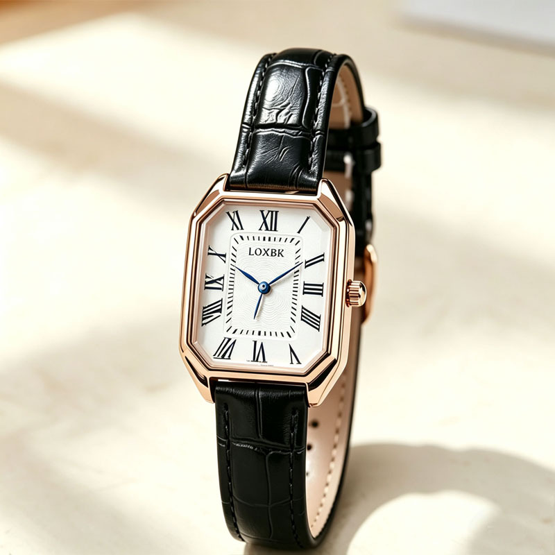 26 Simple and Stylish Small Square Watch, Fashionable Quartz Watch, Electronic Roman Numeral Small Green Watch for Female Students, Non-Mechanical Watch