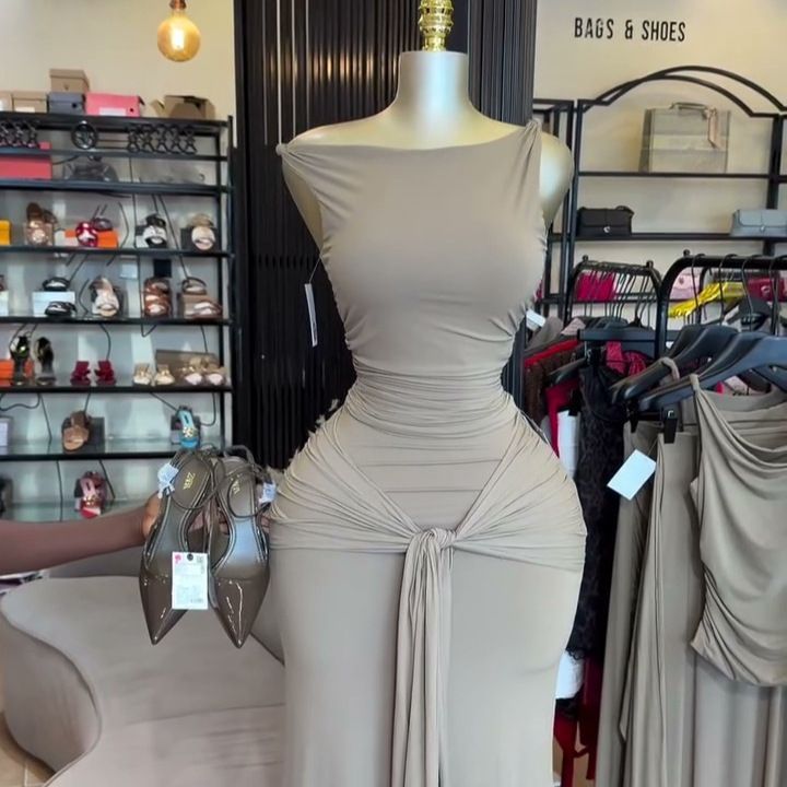 Women's Clothing Summer Style Women's Elegant Solid Color Sleeveless Top And Tie Up Slim Skirt Set Clothing_ecoleips.com