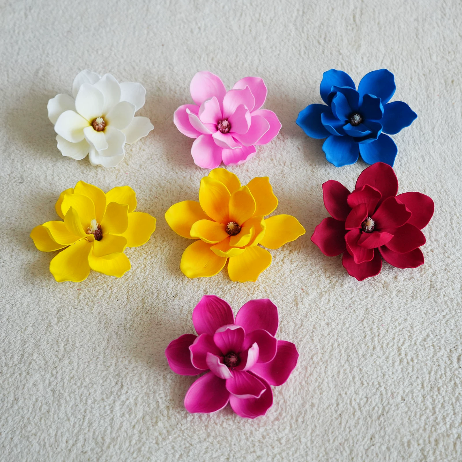 Цветок магнолии из ЭВА, головка 17 см, искусственный цветок, многоцветное производство, цветок капока, искусственный цветок, готовый запас, цветок магнолии, искусственный цветок