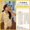 D.M-50 three-piece color wave dot cardigan