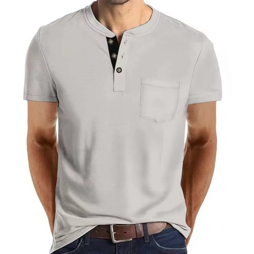 Bestselling Summer European and American 11 Colors Men's Short Sleeve Button Pocket Plus Size Polo Shirt