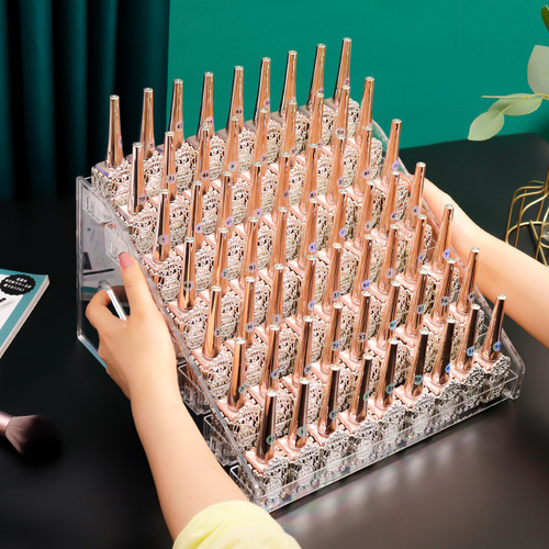 Transparent acrylic storage box lipstick display stand desktop cosmetics storage nail polish display stand plastic