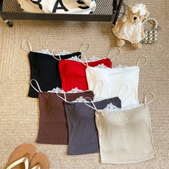 New tops retro style lace tight suspender vest for women in summer sexy ins beautiful back sweet spicy pure desire