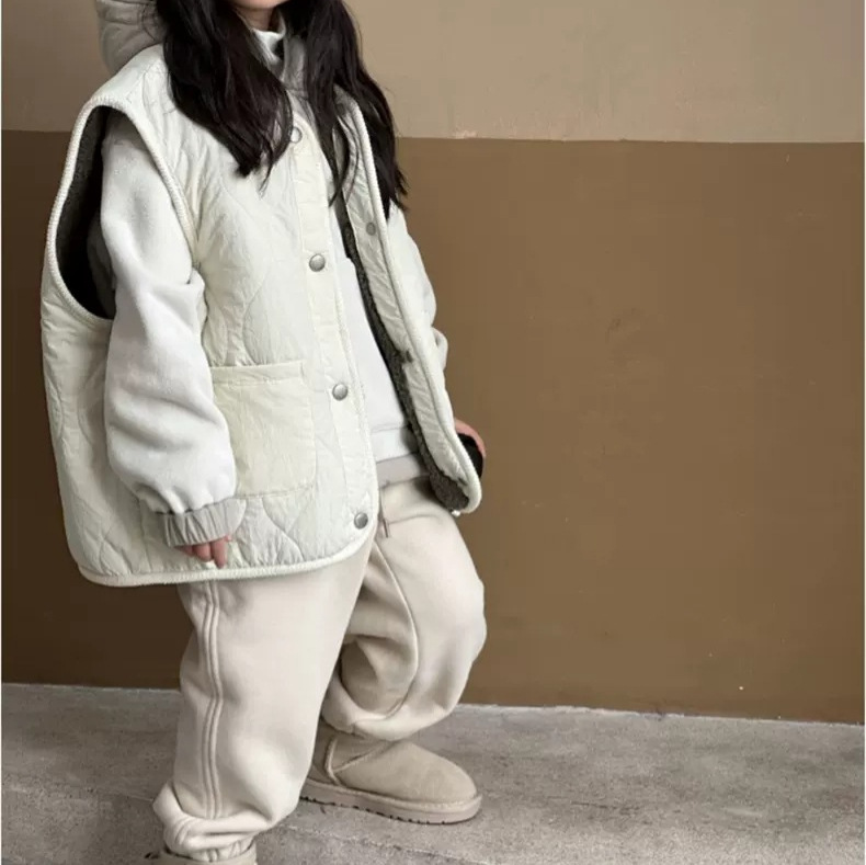Autumn/Winter Children's Vest, Stylish and Trendy Korean Style, Fleece-lined and Thickened, Reversible