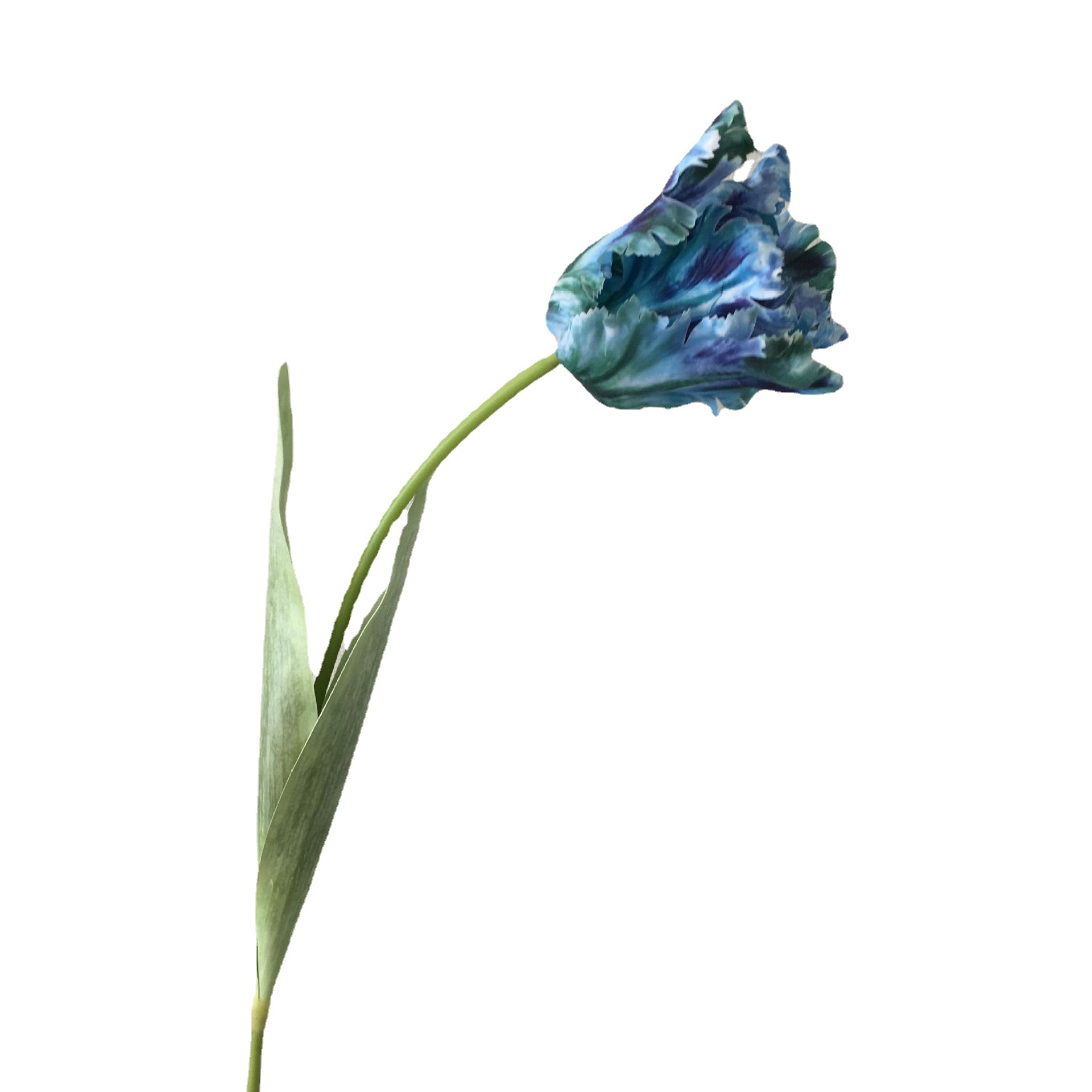 Sentir hidratante flor artificial 3D loro tulipán sola seda flor casa bonsai decoración flor arreglo ramo flor falsa