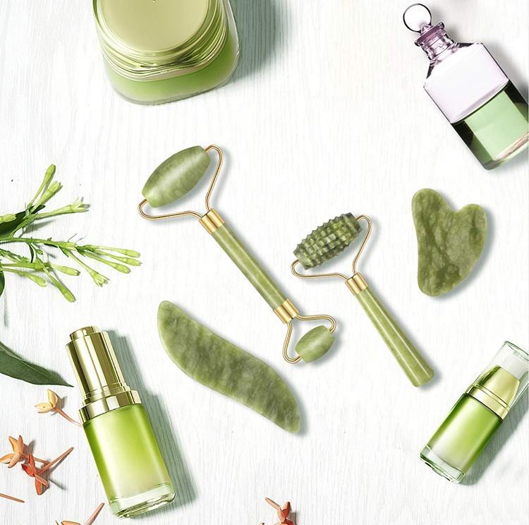 Fabrikverkauf Xiuyan-Jade-Massageroller Gua-Sha-Set, spezialisiertes Augen- und Gesichtspflege-Massageset