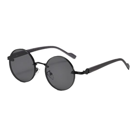 American Classic Metal Round Frame Sunglasses Personalized Trend Advanced Sense Street Photoshoot Driving Anti-glare Sunglasses Universal