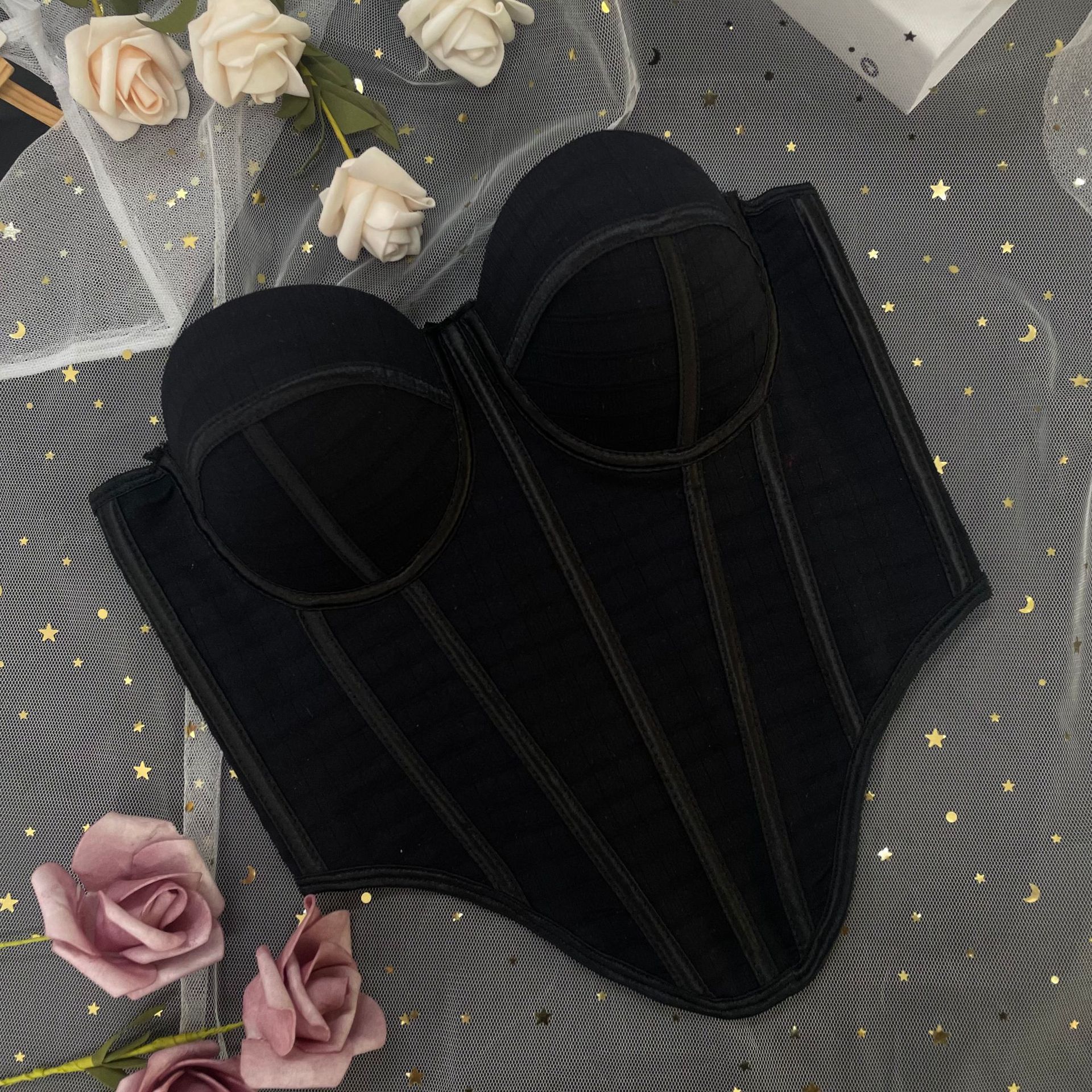 Chica caliente europea y americana tendencia de personalidad callejera de venta caliente irregular cinturón corpiente de hueso de pescado dentro y fuera de ropa interior