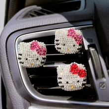 可爱KT猫崽车载空调出风口创意汽车装饰用品香水夹车可爱香薰摆件