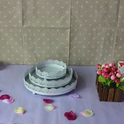 Fábrica directa de hierro forjado estante de pastel de boda platos de pasteles europeos platos de bocadillos West Point estante de exhibición de bandeja