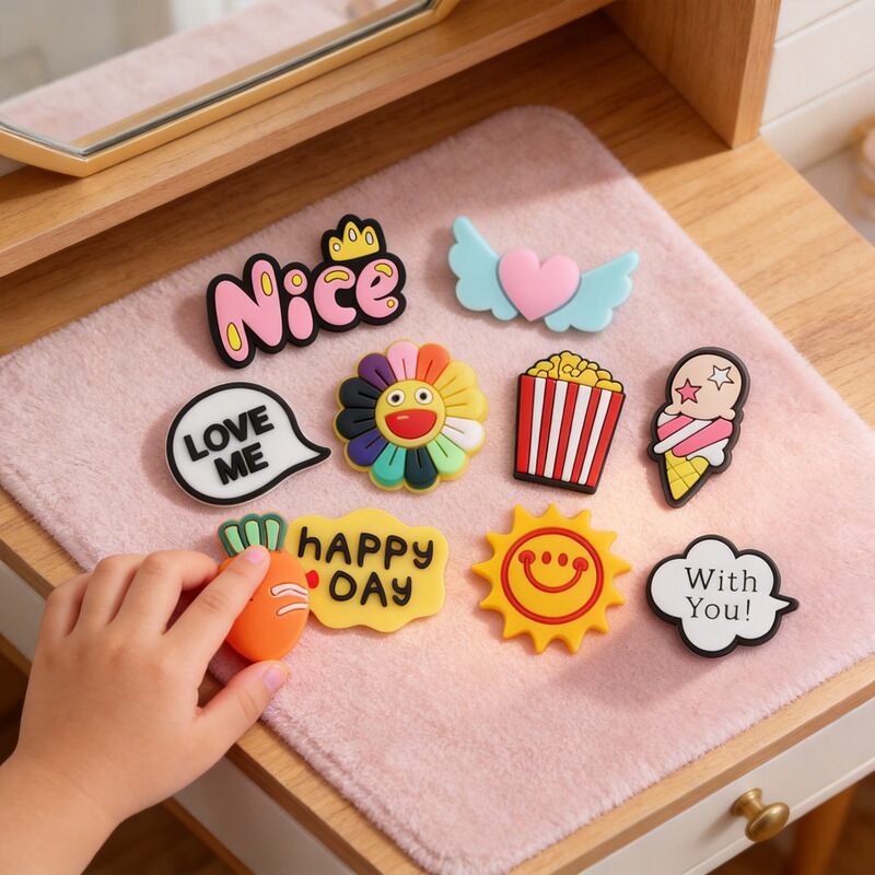 Pvc Soft Rubber Fruit Strawberry Children's Hair Clip Cartoon DIY Phone Case Fridge Magnet Clog Shoe Patch Accessories Decoration