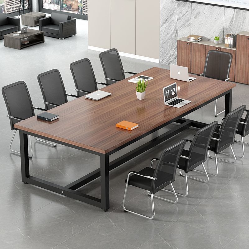 Mesa de conferencias Mesa larga Mesa de trabajo de capacitación para personal Mesa de negociación simple y moderna Mesa y silla Combinación Marco de acero Escritorio para computadora Escritorio