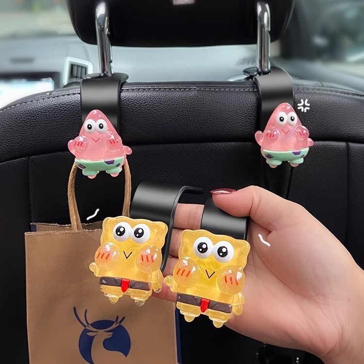 Gancho trasero de automóvil Gancho de respaldo de asiento de dibujos animados Gancho multifuncional para automóvil en automóvil Gancho pequeño para automóvil Gancho de asiento