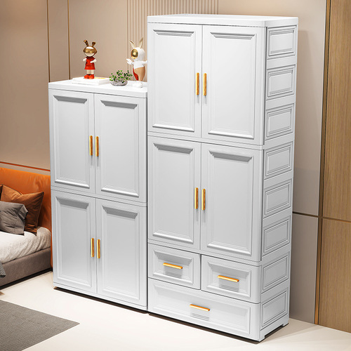 Extra-large children's wardrobe European style dormitory storage cabinet assembly open door organization cabinet plastic assembly simple storage cabinet