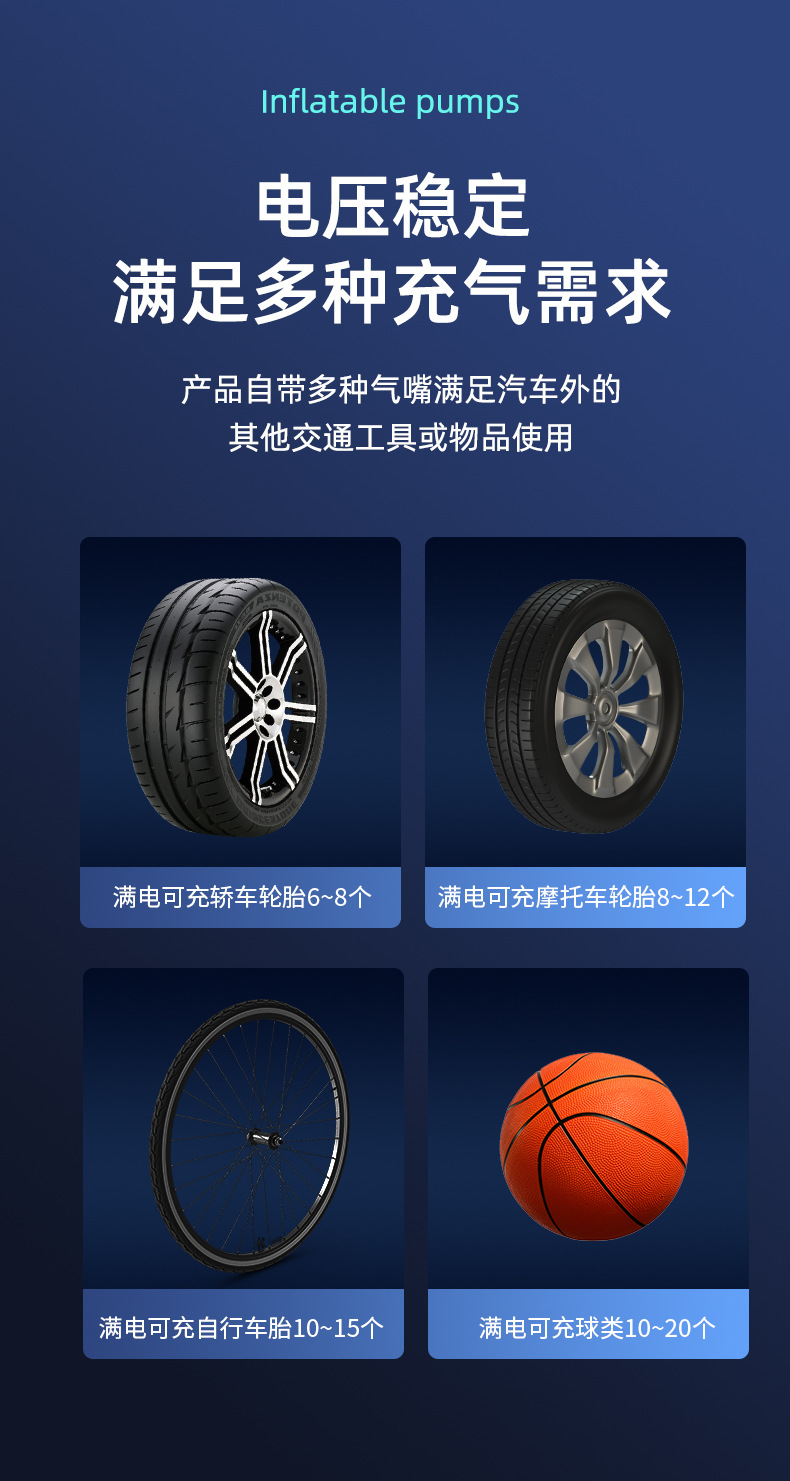 Car Air Pump Small Car Air Pump Cross-Border Portable Digital Display Air Pump Electric Air Pump