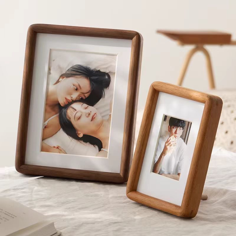 Solid Wood Photo Frame Desktop Photo Frame Wooden Table Photo Frame Mortise and Tenon Structure Rounded Corner Photo Frame Wooden Picture Frame