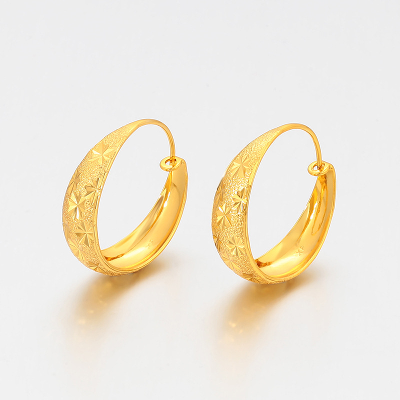 Xuping joyería de moda aleación de cobre chapado 24k aretes de flores de color lujoso ligero aretes de oro personalizados