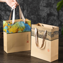 复古中国风通用茶叶礼品袋加厚精美手提袋茶饼包装袋纸袋子