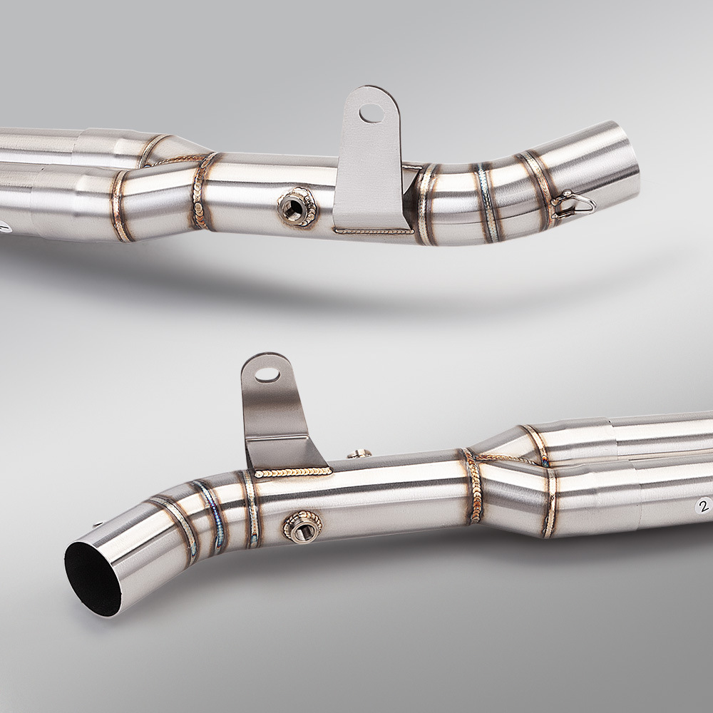 Z900 Internal Exhaust System with Single/Double Oxygen Ports, Front Section Exhaust Pipe for Motorcycle Z900Se Modification, Connects to the Original Rear Section