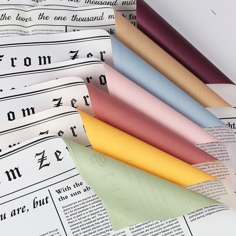 Fábrica de fiestas de flores nuevo diseño de papel de embalaje de flores de doble color florista papel de embalaje de cajas de regalo