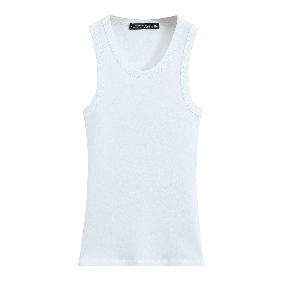 Taop&Za Early Spring New Women's Work Clothing Style Stretch Rib Simple Sleeveless Round Neck T-Shirt Vest 0858501