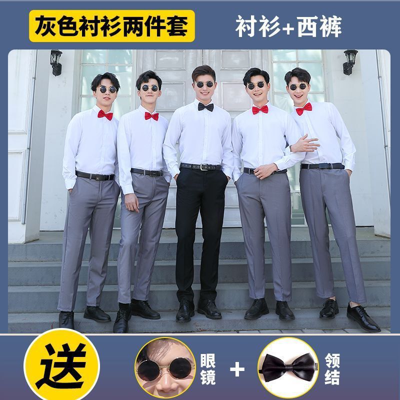 伴郎服兄弟装婚礼西装礼服春秋兄弟团衣服男大码西服马甲西裤套装|undefined