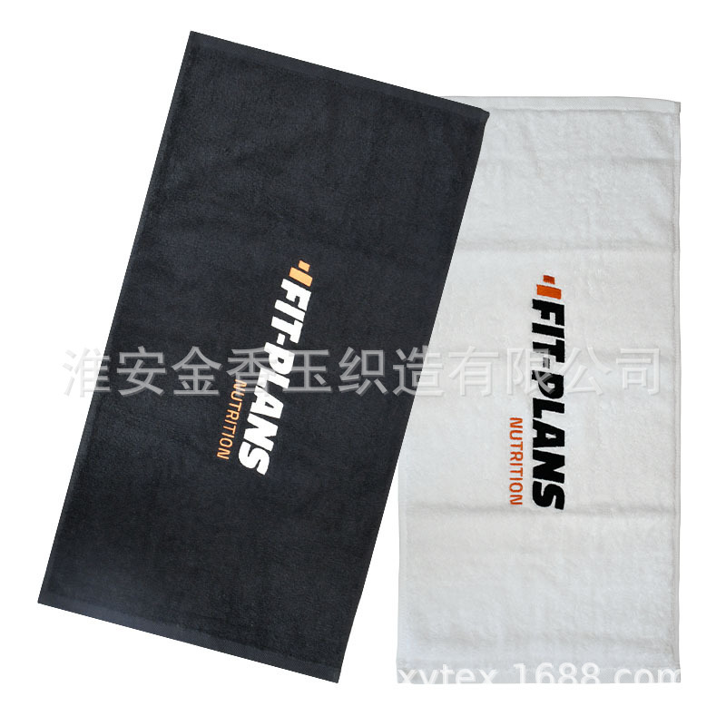 Jinxiangyu 100% Cotton Black and White Sports Towel 35*75cm and 40*80cm with Logo, Supports Customization