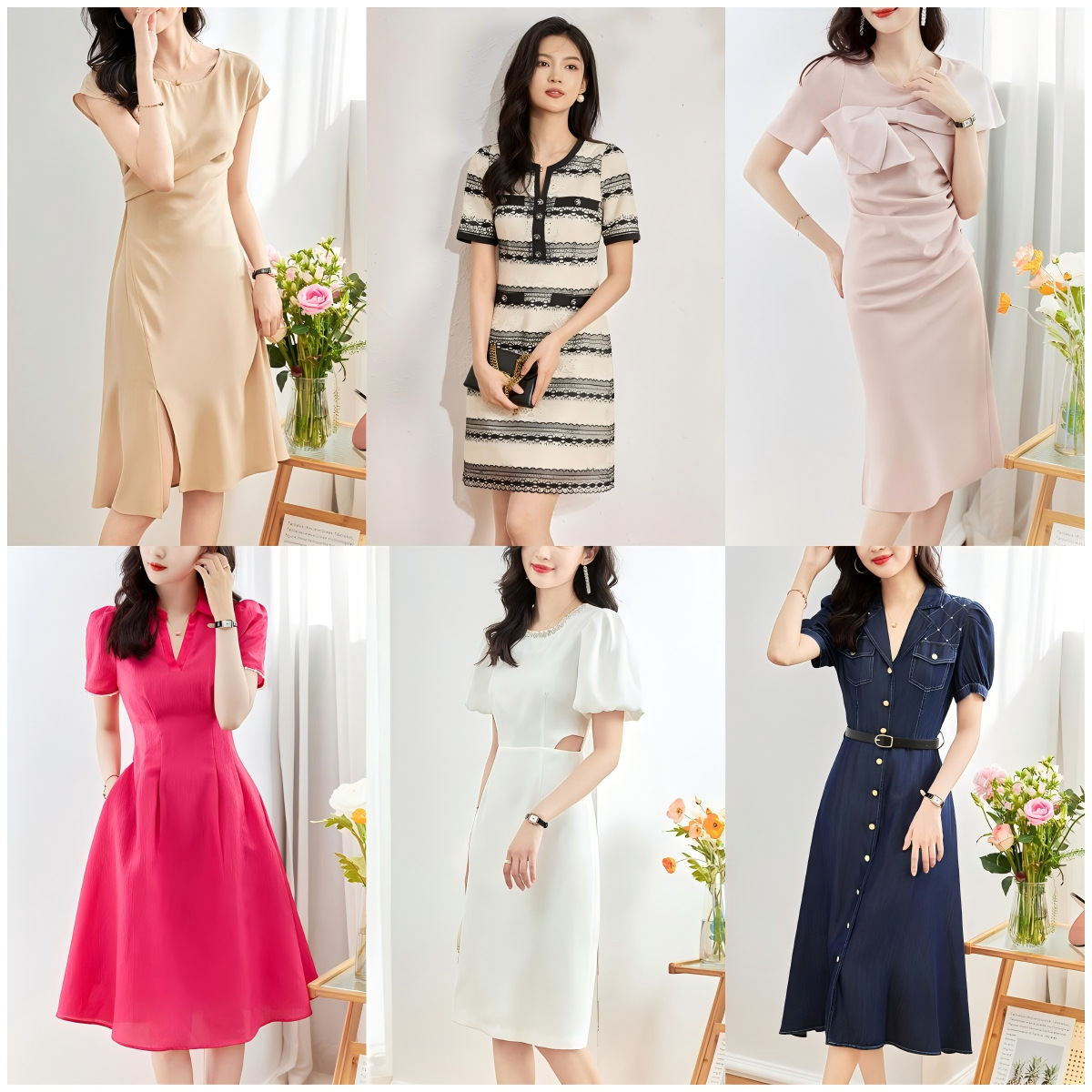 Đầm maxi nữ thắt eo mùa hè — 2311508 - Màu xanh da trời