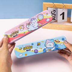 Cross-border 2024 new stationery box ins high-looking primary school students creative bus double-layer stylus box foreign trade model