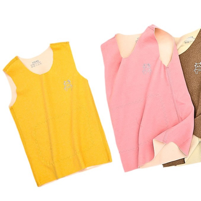 Chaleco de protección del vientre para niños Otoño e Invierno parche de niños Chaleco de fondo chaleco cepillado de doble cara para niñas camisa de fondo bebé