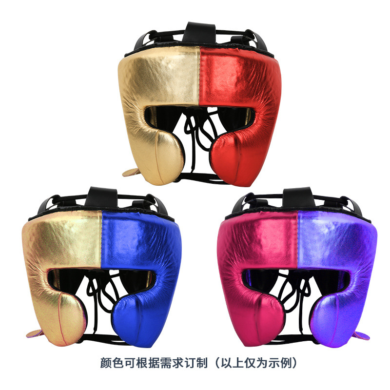 Transfronterizo Kangrui personalizado PU microfibra boxeo Sanda protector de cabeza personalizado por lotes OEM procesamiento
