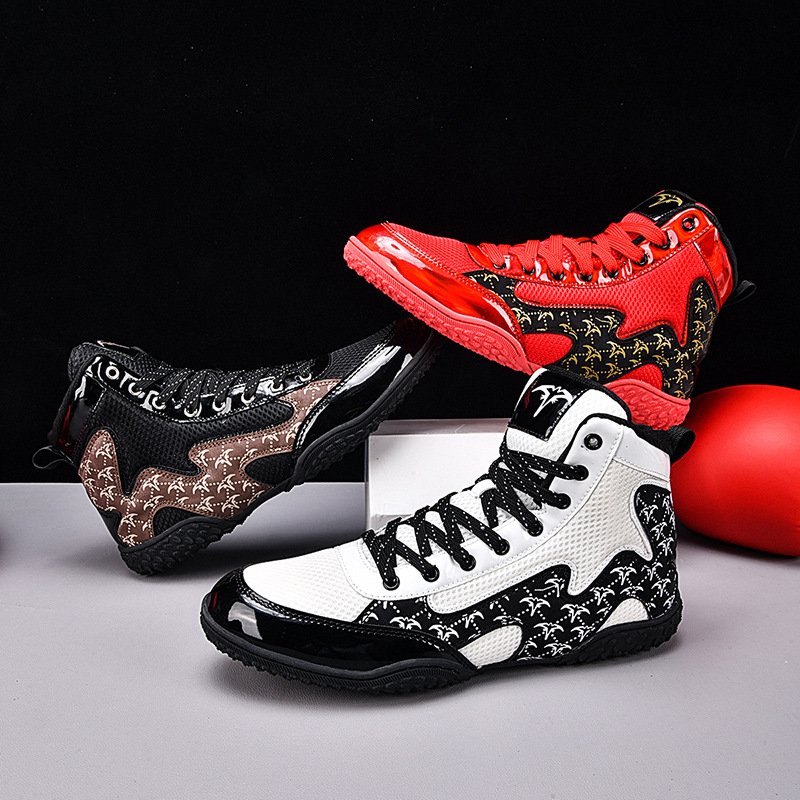 New Professional Boxing and Wrestling Shoes, Men's Training Shoes, Women's Fitness Fighting and Sanda Special Shoes, Free Fighting Shoes