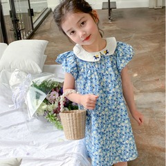 Girls' Skirt Embroidery Baby Collar Sleeveless Dress Princess Dress 2024 Summer New Fashion Foreign Trade Children's Clothing Drop Shipping 