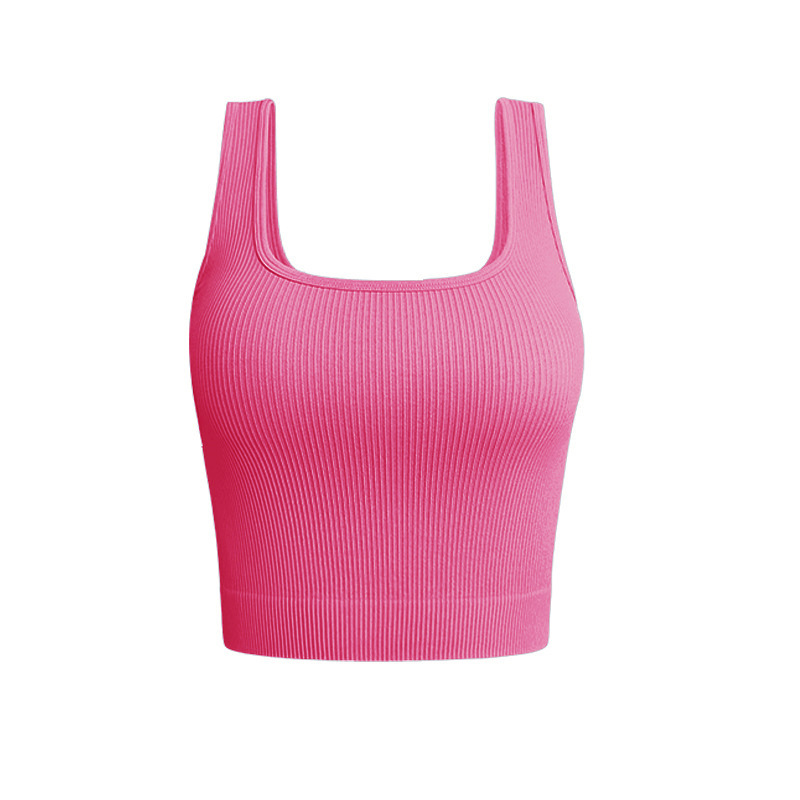 Yoga fitness chaleco sin almohadilla de pecho sola capa a prueba de golpes hilo desgaste interior desgaste exterior fitness yoga deportes ropa interior para mujeres