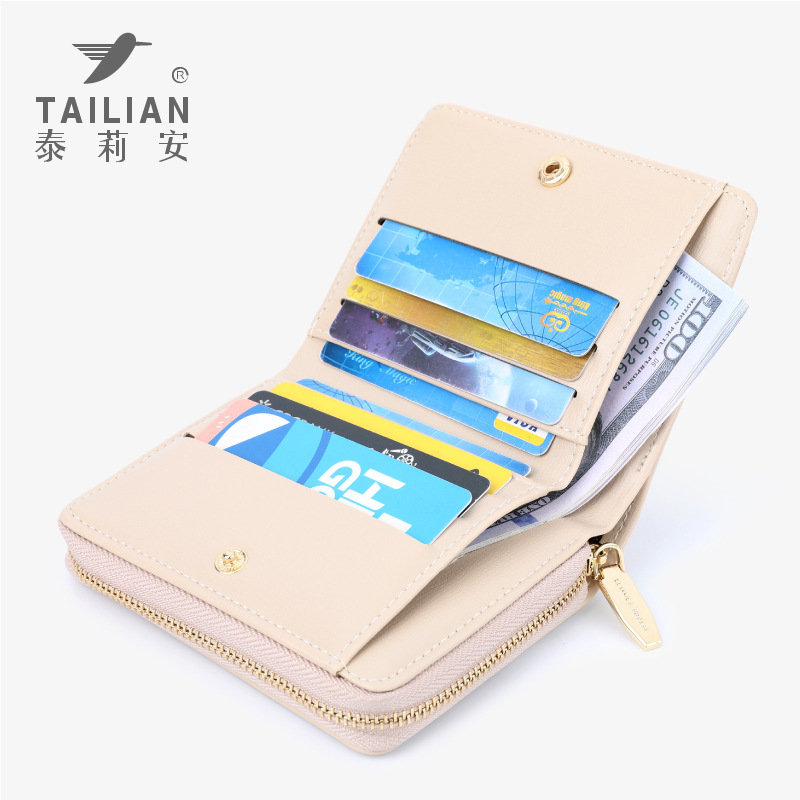 Monedero de Mujer Nuevo, Color Sólido, Simple, con Múltiples Ranuras para Tarjetas, Monedero Tipo Clutch al Estilo Coreano, Venta al por Mayor