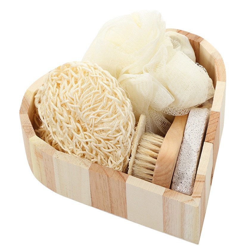 Suministro directo de fábrica en forma de corazón barril caja de regalo de baño suministros de baño regalos de negocios de vacaciones regalo traje de baño