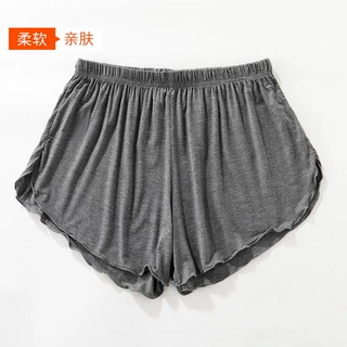 莫代尔家居短裤女夏季大码睡裤棉绸休闲大裤衩薄款冰丝花边打底裤