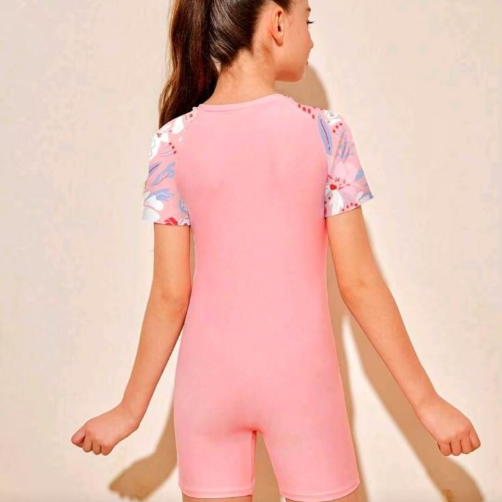 Kurzarm-Badeanzug für Kinder, Sonnenschutz, figurformendes Sportdesign, für Kinder von 3-7 Jahren_voghion.com