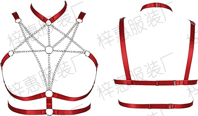 Europa y América del estilo punk collar de encuadernación cinturón integrado cinturón de Unión Night Club bar rendimiento cadena del pecho cuerpo cadena Accesorios