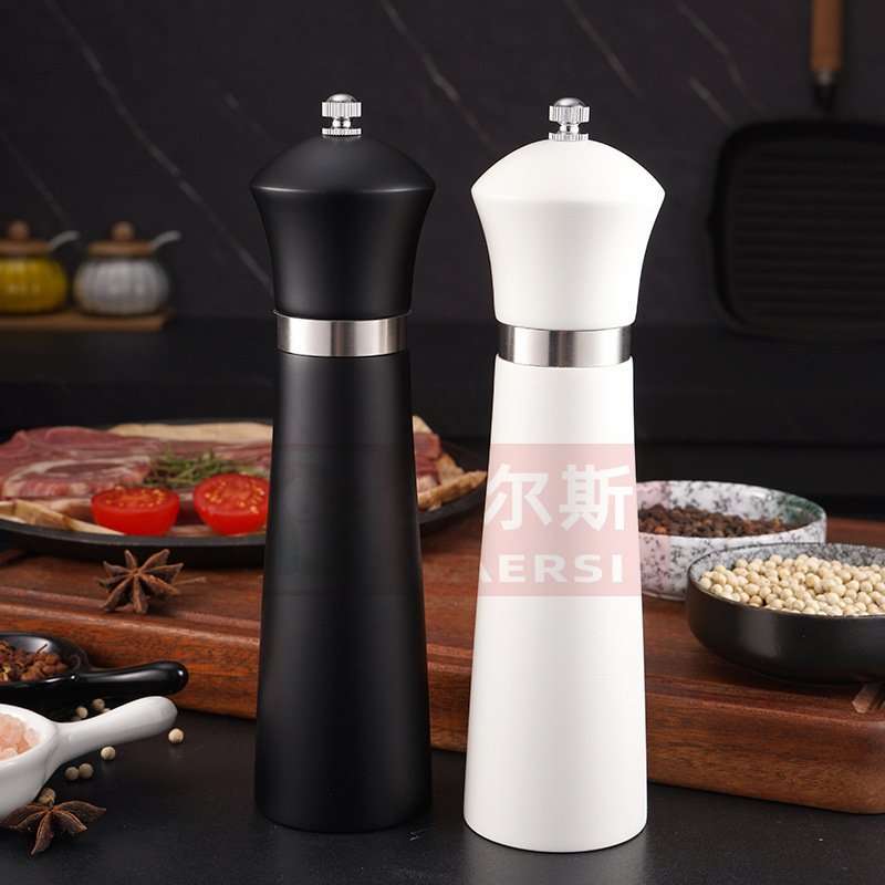 新しい黒と白の胡椒研磨器手動胡椒研磨器塩研瓶陶磁器芯家庭用厨房工具|undefined