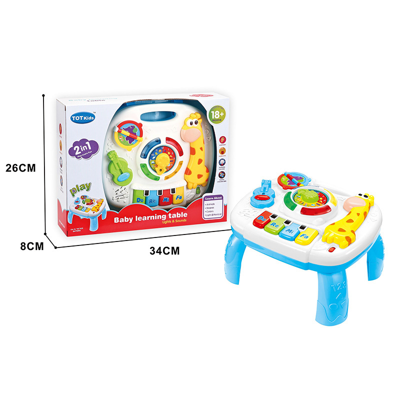 Puzzles de aprendizaje infantil multifuncional iluminación mesa de juego de música mesa de aprendizaje de bebés juguetes de puzzles