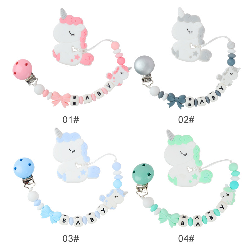 Baby supplies, unicorn teether, bow anti-drop, match with baby gift box